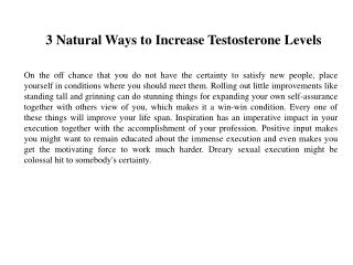 3 Natural Ways to Increase Testosterone Levels