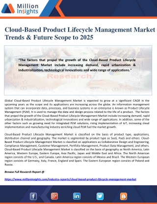 Cloud-Based Product Lifecycle Management Market Trends & Future Scope to 2025