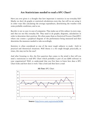 Are Statisticians needed to read a SPC Chart?