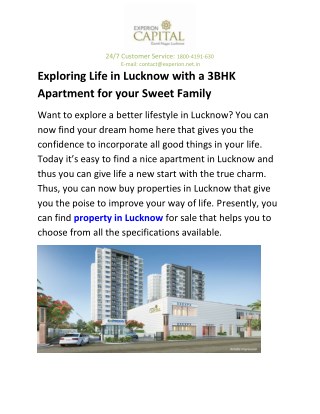 Exploring Life in Lucknow with a 3BHK Apartment for your Sweet Family