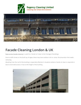 Facade Cleaning Services in London & UK By Regency Cleaning Limited