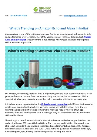 What’s Trending on Amazon Echo and Alexa in India?