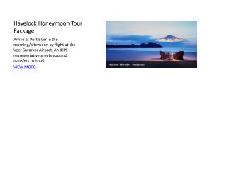 Havelock Honeymoon Tour Package