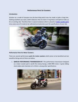 Performance Parts for Motor Scooters - Scootsusa