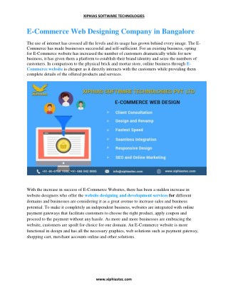ECommerce Web Designing Company in Bangalore