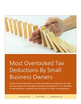 Most Overlooked Tax Deductions By Small Business Owners