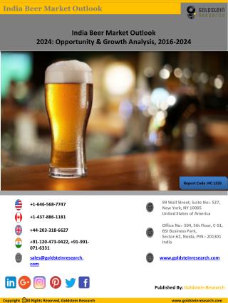India Beer Market Outlook 2024: Opportunity & Growth Analysis, 2016-2024
