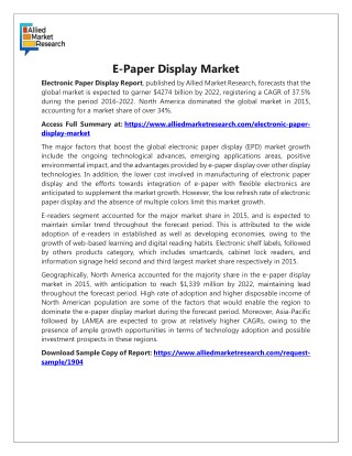 Electronic Paper Display Market Overview