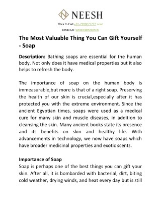 The Most Valuable Thing You Can Gift Yourself - Soap
