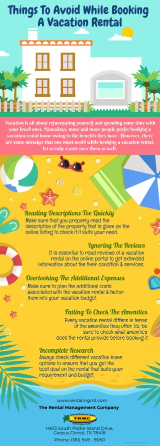 Things To Avoid While Booking A Vacation Rental