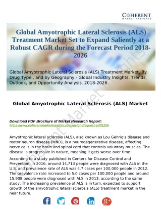 Global Amyotrophic Lateral Sclerosis (ALS) Treatment Market Set to Expand Saliently at a Robust CAGR during the Forecast