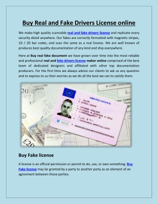 Buy Real and Fake Drivers License online