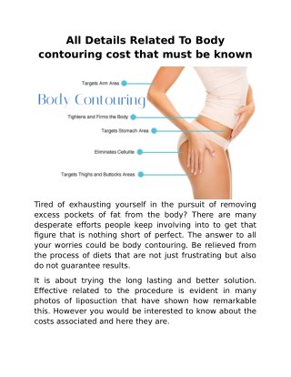 All Details Related To Body Contouring Cost That Must Be Known
