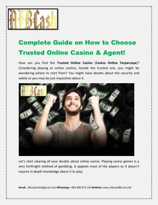 Complete Guide on How to Choose Trusted Online Casino & Agent!