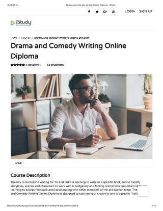 Drama and Comedy Writing Online Diploma - istudy