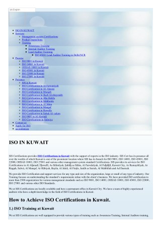 How to process ISO Certifications in Kuwait 