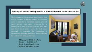 Looking For a Short-Term Apartment In Manhattan Turned Easier - Here is How