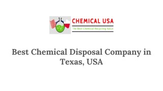 Best Chemical Disposal Company in Texas, USA