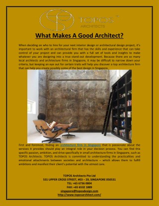 What Makes A Good Architect?