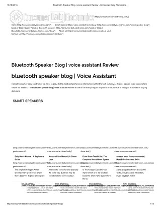 Bluetooth speaker blog voice assistant review consumer daily electronics