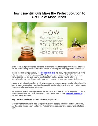 How Essential Oils Make the Perfect Solution to Get Rid of Mosquitoes
