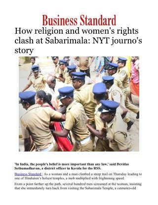 How religion and women's rights clash at Sabarimala: NYT journo's story