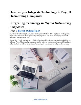 How can you Integrate Technology in Payroll Outsourcing Companies