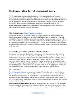 The Science behind Payroll Management System
