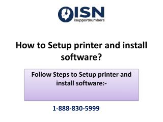 How to Setup printer and install software?