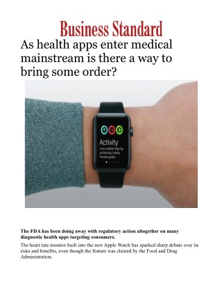 As health apps enter medical mainstream is there a way to bring some order? 