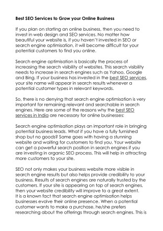 Best SEO Services to Grow your Online Business