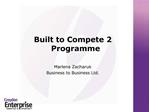 Built to Compete 2 Programme Marlena Zacharuk Business to Business Ltd.