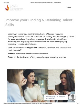 Improve Your Finding & Retaining Talent Skills – John Academy