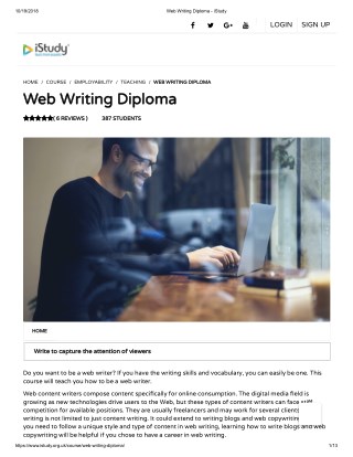 Web Writing Diploma - istudy