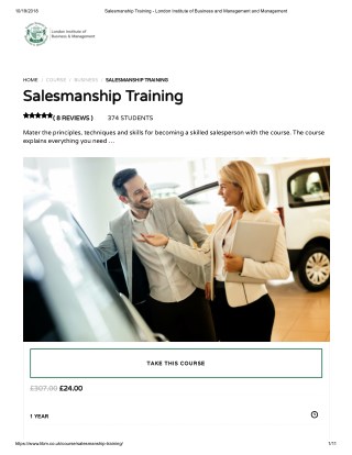 Salesmanship Training - LIBM