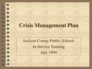 Crisis Management Plan