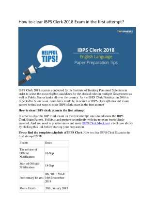 IBPS Clerk test Seires