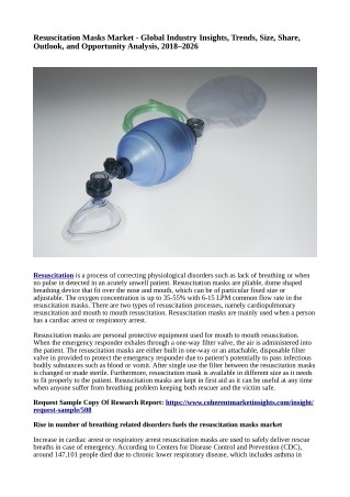 Resuscitation Masks Market - Till 2026