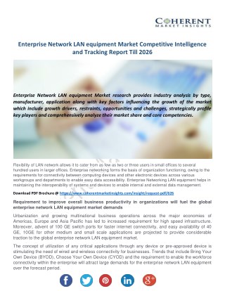 Enterprise Network LAN equipment Market - Global Industry Insights, Trends, Outlook, and Opportunity Analysis, 2018-2026