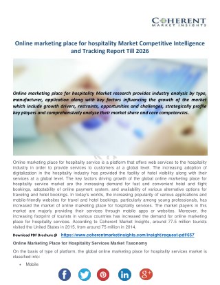 Online Marketing Place for Hospitality Services Market - Global Industry Insights, Trends, Outlook, and Opportunity Anal