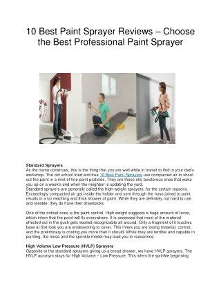 10 Best Paint Sprayer Reviews – Choose the Best Professional Paint Sprayer