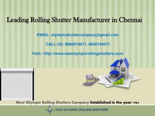 Rolling Shutters Manufacturers in Chennai