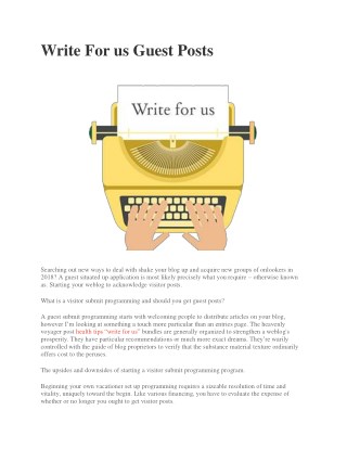 Write For us Guest Posts