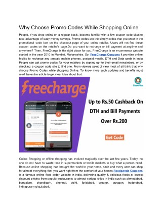 Why Choose Promo Codes While Shopping Online