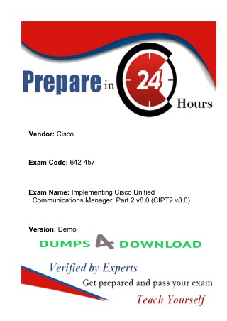 Verified Cisco 642-457 Study Material - Cisco 642-457 Exam Dumps Dumps4download.co.in
