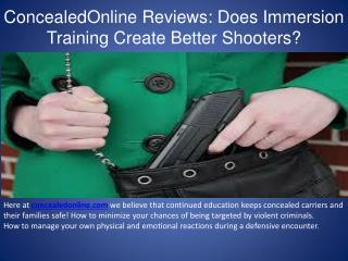 ConcealedOnline Reviews: Does Immersion Training Create Better Shooters?