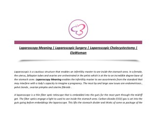 Laparoscopy Meaning | Laparoscopic Surgery | Laparoscopic Cholecystectomy | ElaWoman