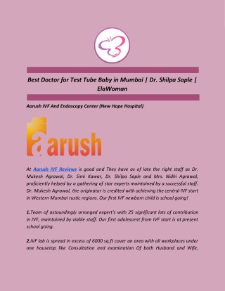 Best Doctor for Test Tube Baby in Mumbai | Dr. Shilpa Saple | ElaWoman