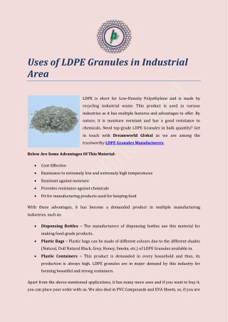 LDPE Granules Manufacturers