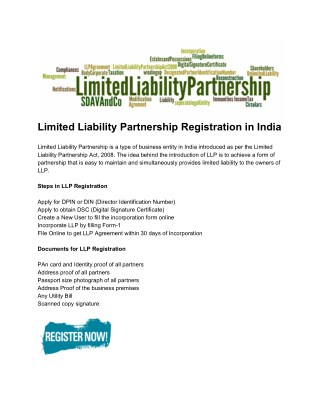 LLP registration procedure, documents- GSBTaxation.com